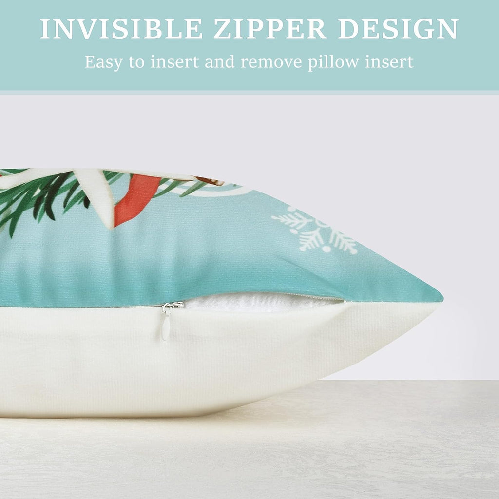 Christmas Coastal Throw Pillow Covers 18x18 Inches - Set of 4