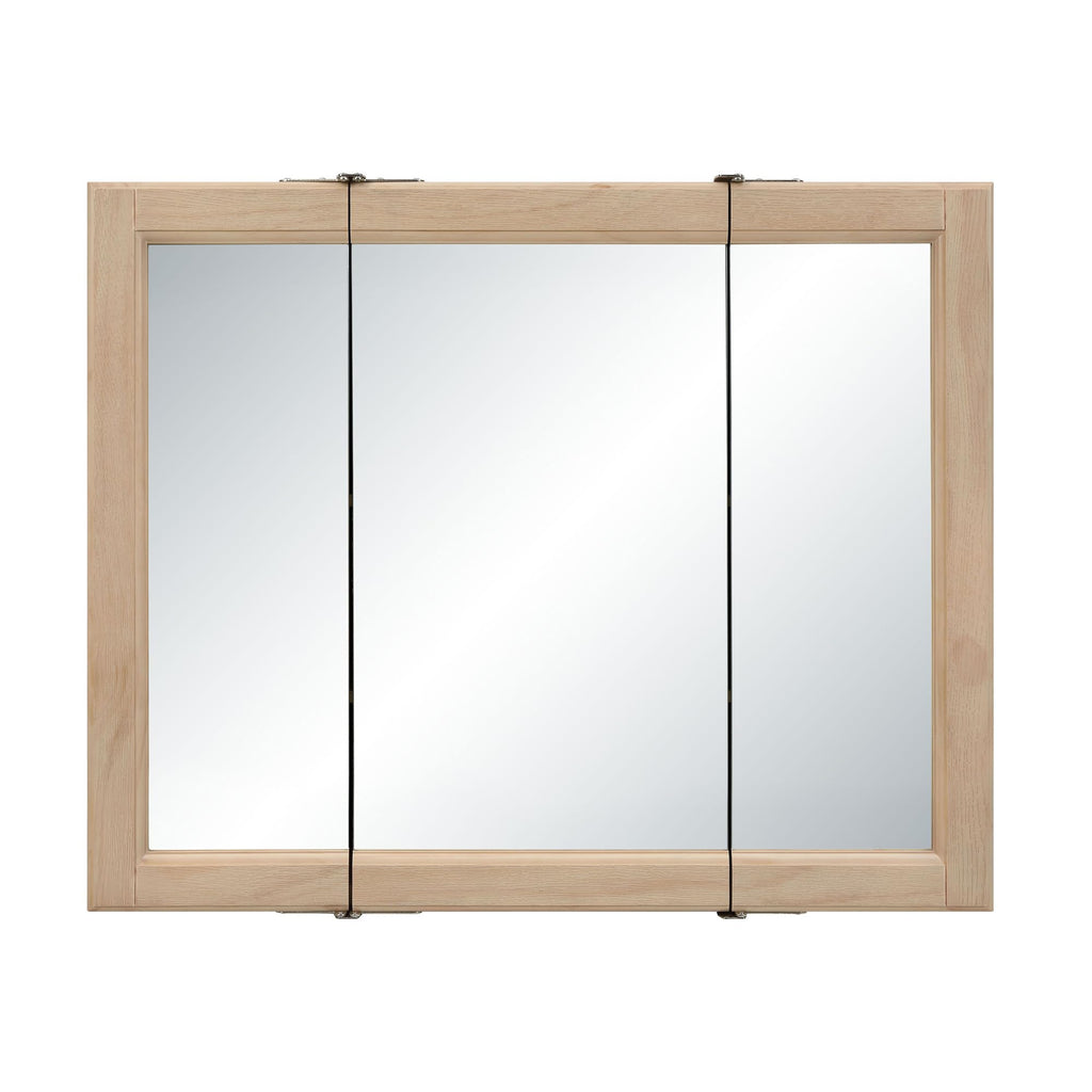 Wyndham Tri-View Medicine Cabinet, 30", White Oak