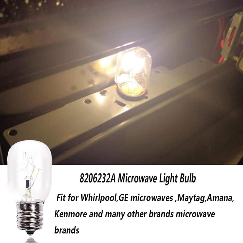 Microwave Light Bulbs Under Hood 40 Watt E17 Base Oven Light Bulb, 6 Pack