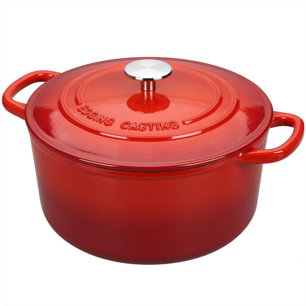 Enameled Cast Iron Dutch Oven with Sourdough Bread Baking Kit, Bread Dutch Oven with Lid, Includes Proofing Basket &