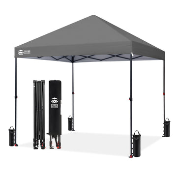 8x8 Pop Up Canopy, Outdoor Canopy Tent, Grid Grey
