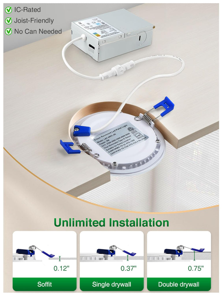 6 Pack 4 Inch LED Recessed Ceiling Light, 810LM, 5CCT, Dimmable