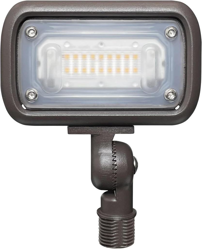7W Outdoor LED Low Voltage Landscape Lighting Flood Light, 2700K, 550Lumen, 9-15V AC/DC, 1/2" Adjustable Knuckle Mount