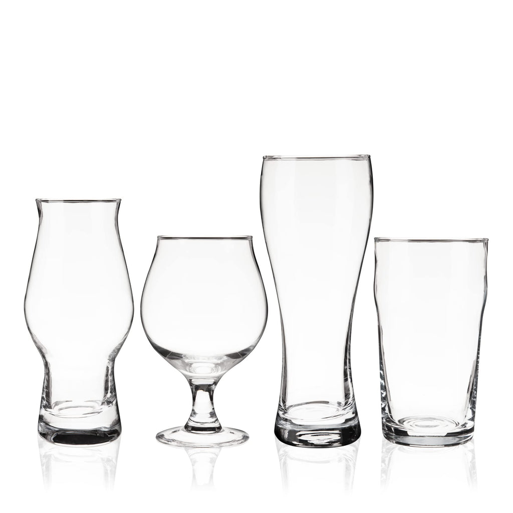 Beer Glasses Gift Set, Durable Clear Tasting Kit for IPA, Belgian Ales, Wheat Beers, Stouts, Porters, Perfect for