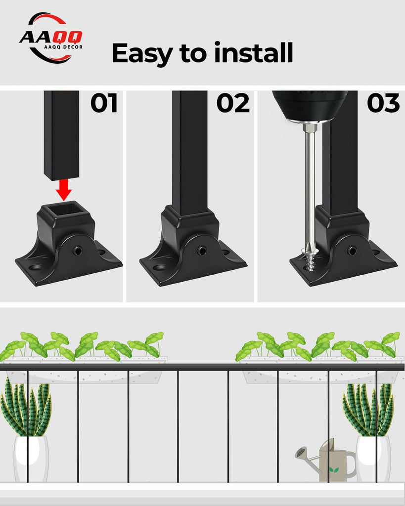 16 Pack Iron Balusters for Staircase Interior Square Hollow Stair Spindles 1/2" Iron Straight Balusters with 32