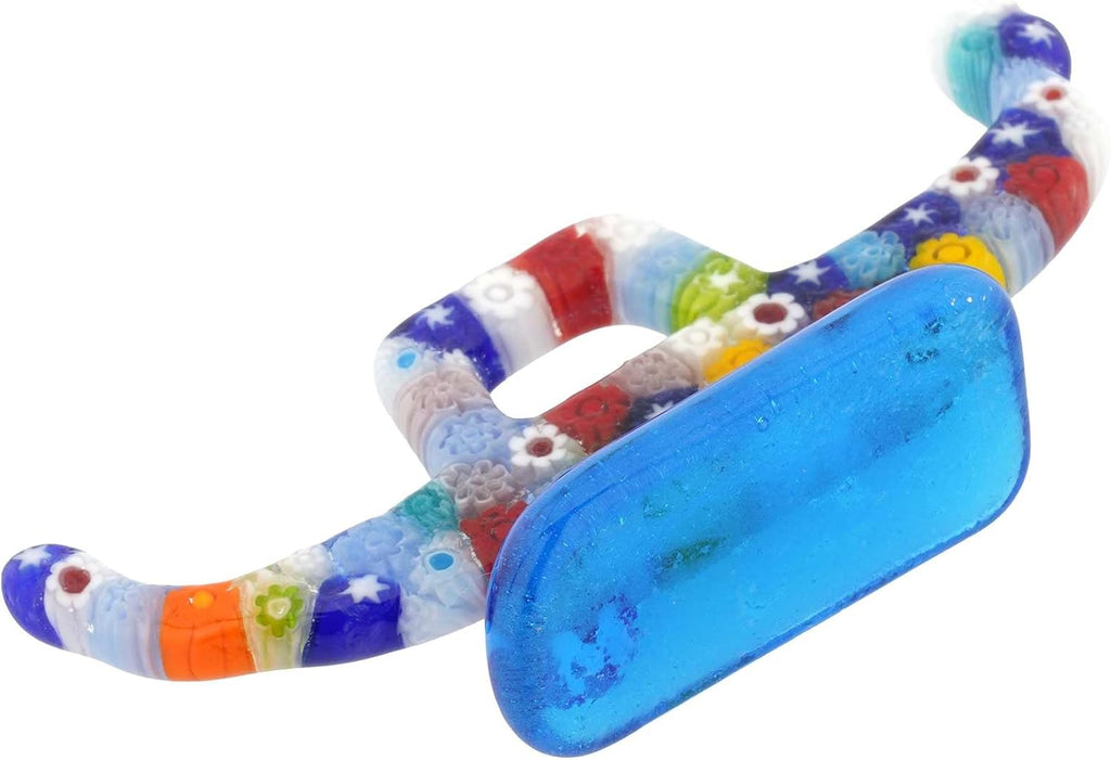 Venetian Gondola Sculpture Millefiori Multicolor 3-1/4 Inch Long, Classic Italian Venetian Boat Figurine in Venice