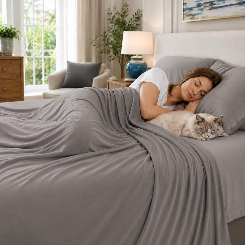 Double-Sided Cooling Comforter Queen Size, Ice Silk Summer Blanket, Smooth No-Stripes, No-Seam, Edge-Free Design