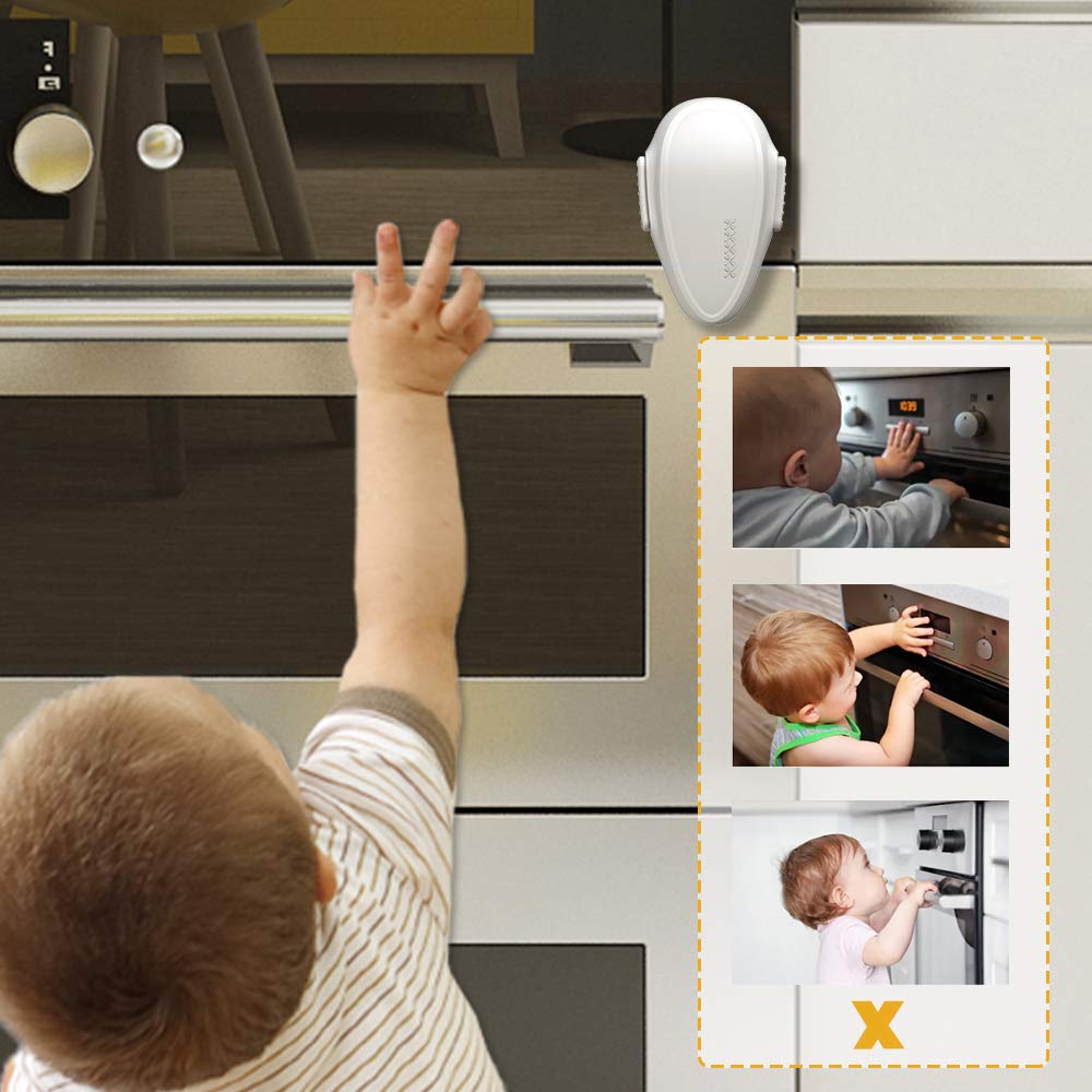 1 Pack Childproof Oven Door Lock, Oven Front Lock Easy to Install & Heat-Resistant Material no Tools Need or Drill