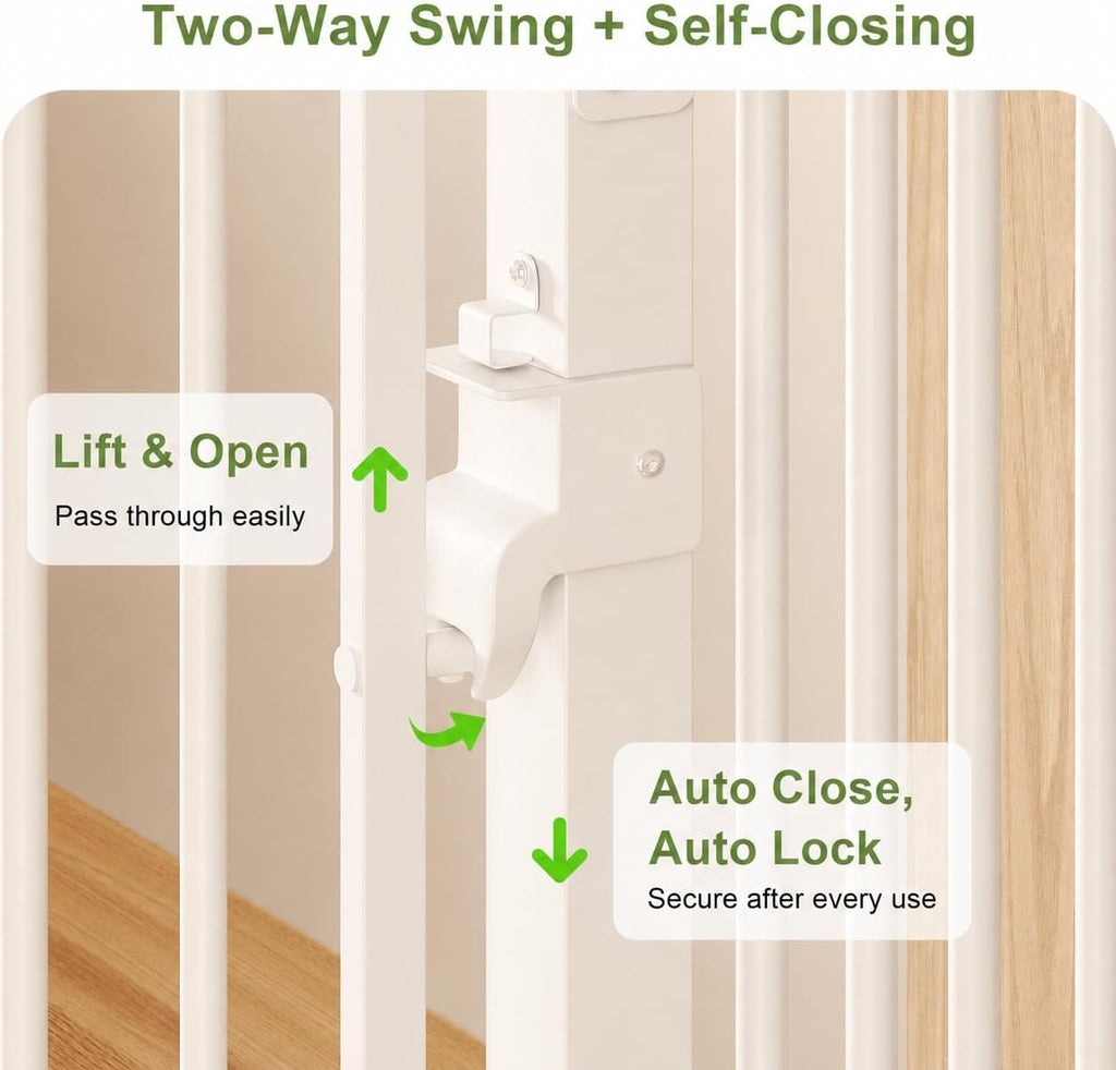 73.6" Extra Tall Cat Gate, Full Clear Acrylic, 29.5-40.6" W, White
