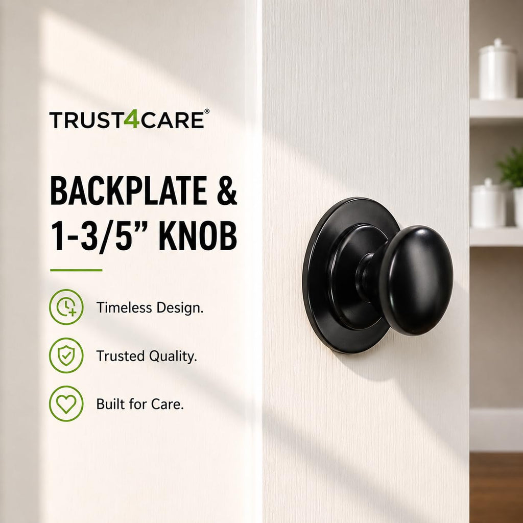 2.3" Black Backplates for Bifold Closet Door Cabinet Knob