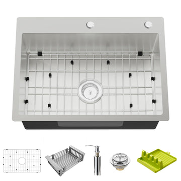 25x18In Drop And Bar Sink, Stainless Steel, Single Bowl