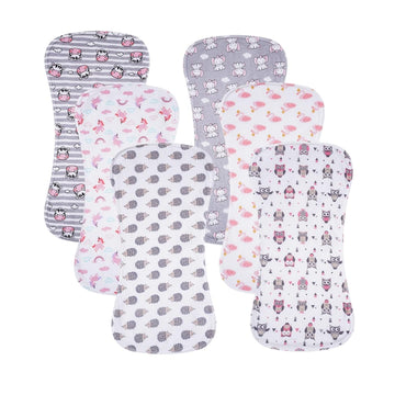 6‐Pack Cotton Baby Burp Cloths, Soft Absorbent for Boys & Girls