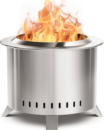 Smokeless Fire Pit,22 Inch Stainless Steel Firepit
