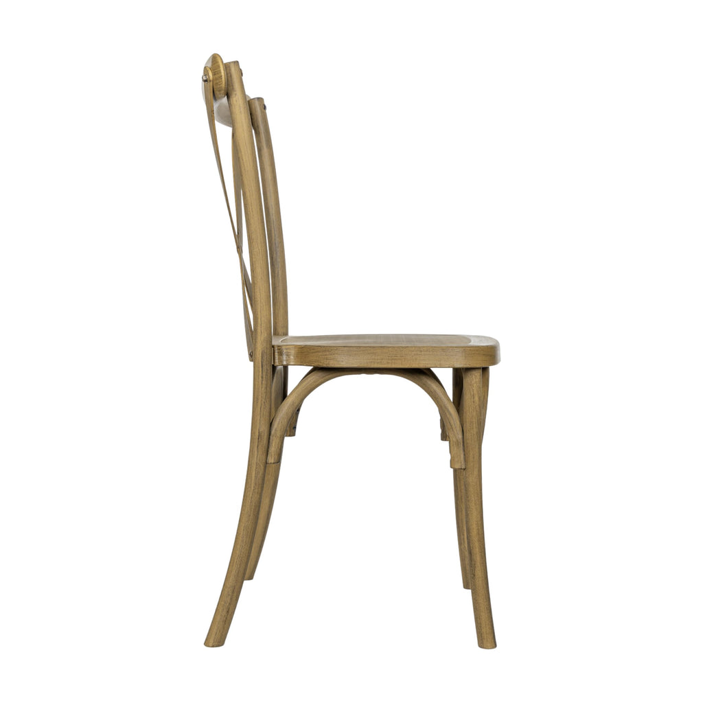 Resin Cross Back Chair, Chestnut, 2-Pack