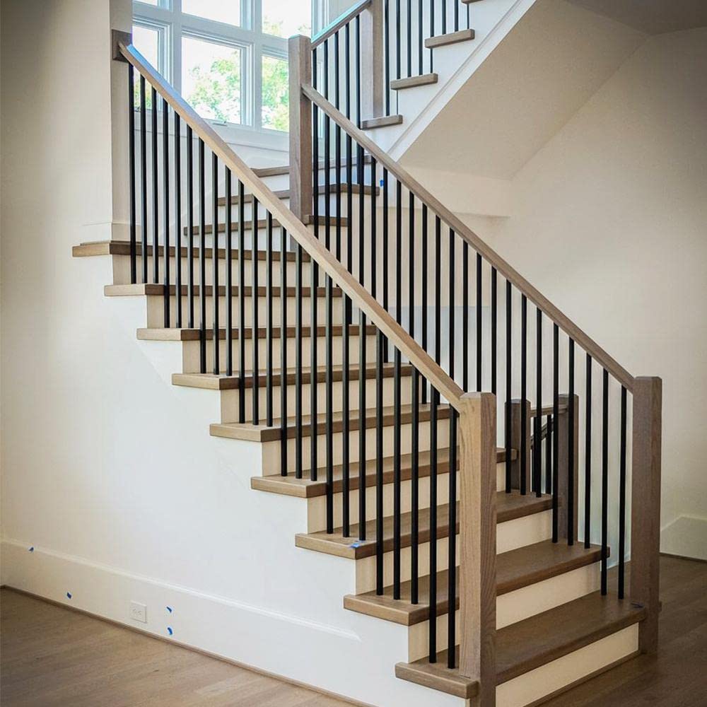S01 Wrought Iron Balusters - Set of 30 Hollow Plain Bar Decorative Metal Balusters for Decks - Spiral Stair Railing
