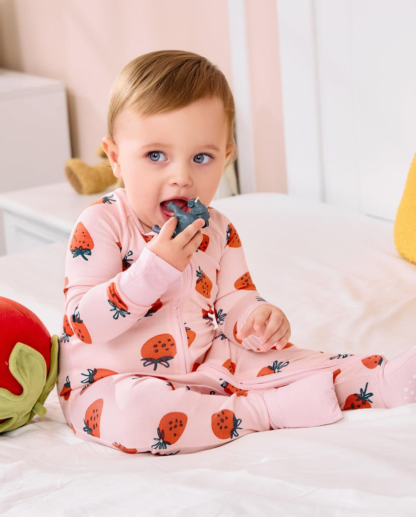 Viscose Derived from Bamboo Baby Footie Pajamas Convertible Sleeper for Baby Girl Zipper Onesie