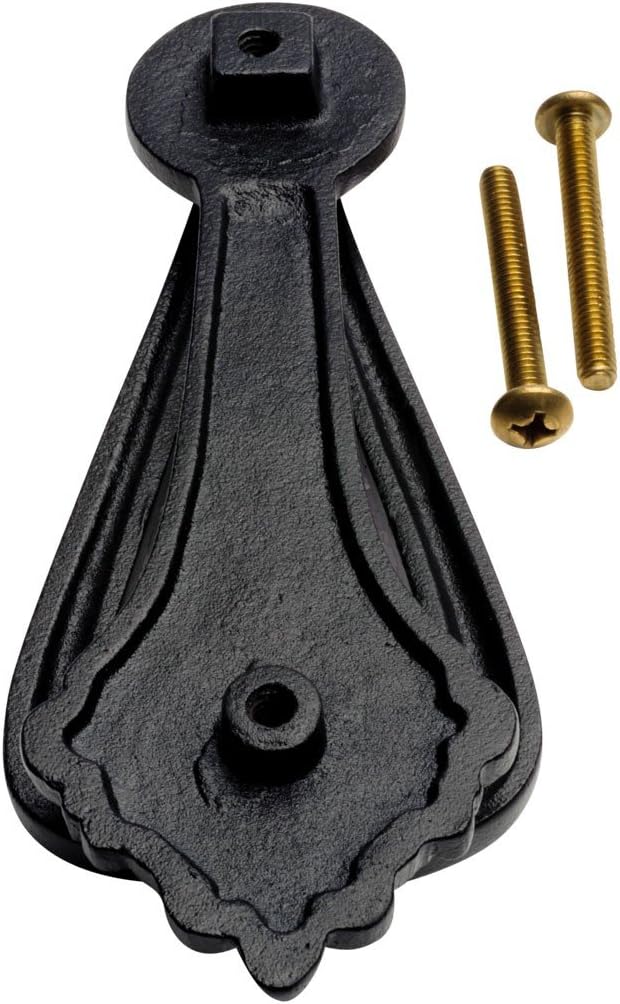 ᴹ Heavy Ornamental DesignDoor Knocker - Cast Iron Construction, RSF Finish, 7 Inch Long with Mounting Hardware