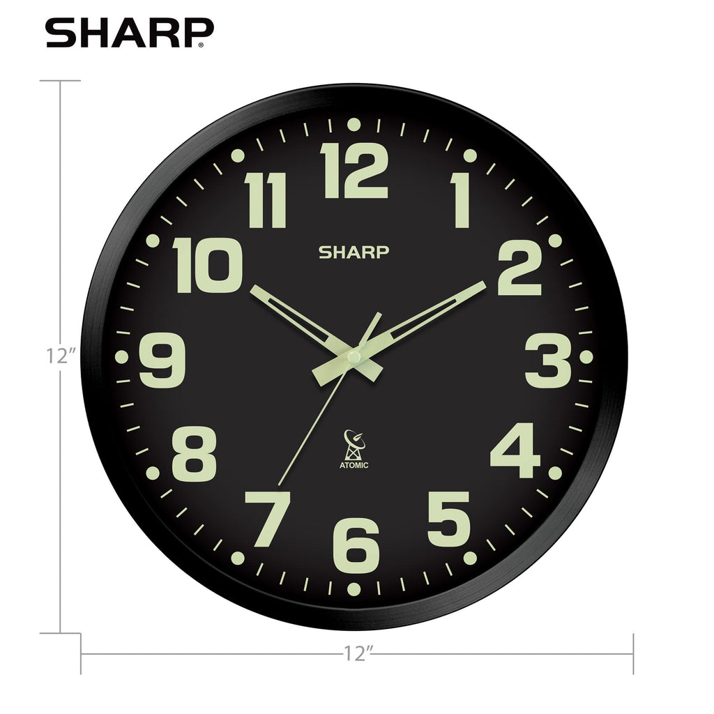 Inspired Nelson Style 12-Inch Atomic Wall Clock, Battery Operated, Glow in Dark