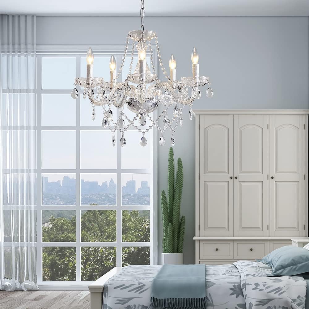 5 Light Modern Contemporary Elegant K9 Crystal Glass Chandelier Pendant Ceiling Lighting Fixture A100-B00YSMM5PO