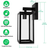 Outdoor Wall Lantern, Exterior Waterproof Wall Sconce Light Fixture, Black Anti-Rust Mount Light with Clear Glass