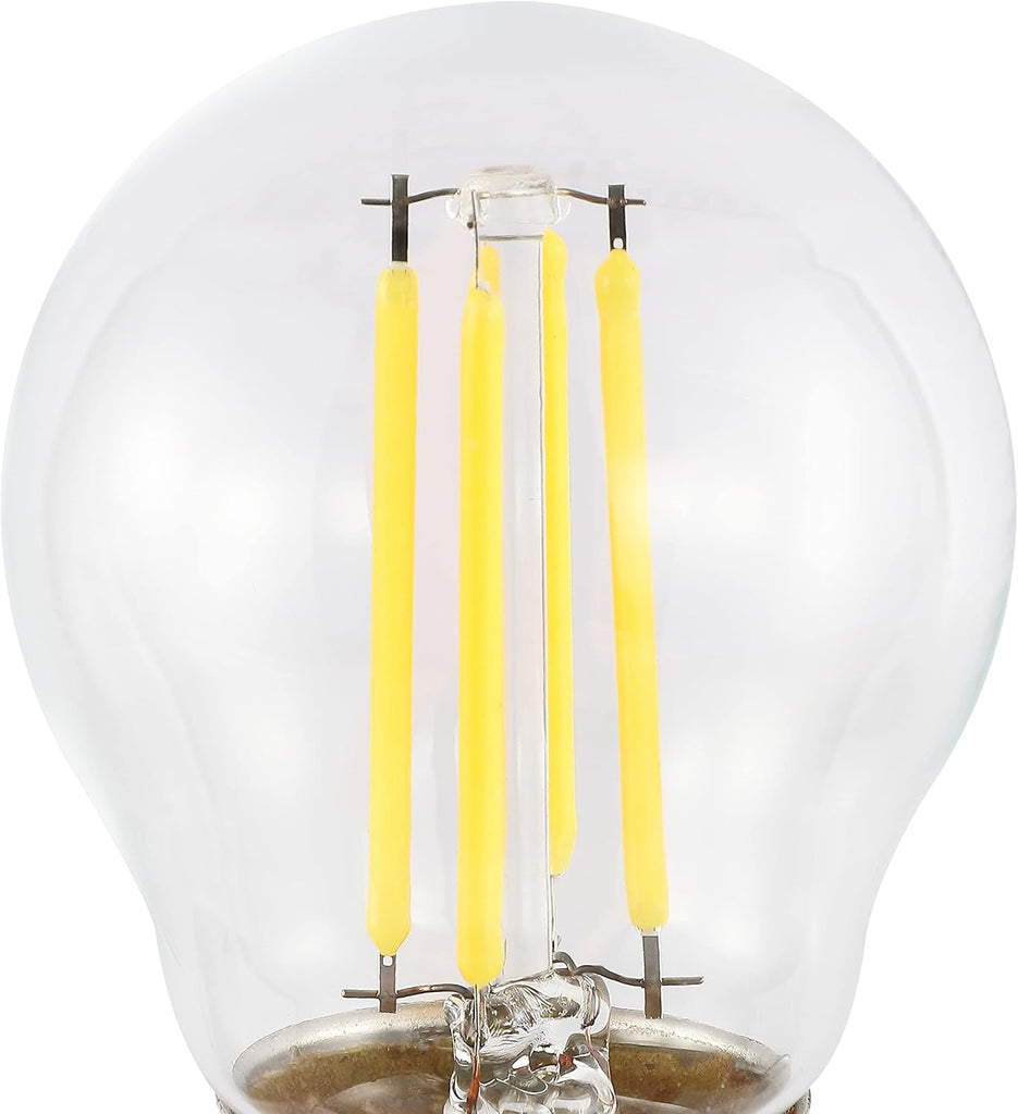 4W LED Edison Light Bulbs Round Clear Glass E26 Base, Pack of 6