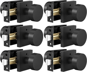 Black Door Knobs Interior, Zinc Alloy Privacy Door Knob , Matte Black Interior Door Knobs with Emergency Release