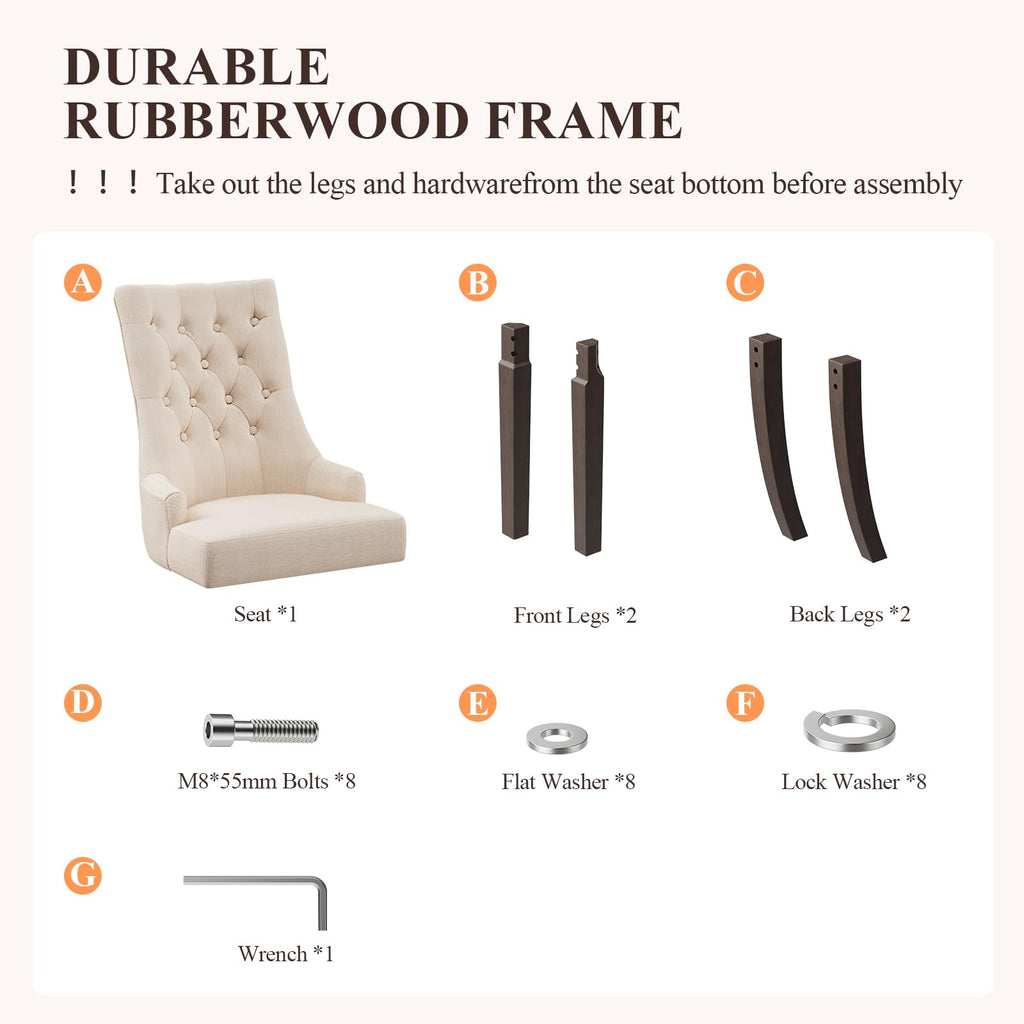 Wingback Set of 6, Beige