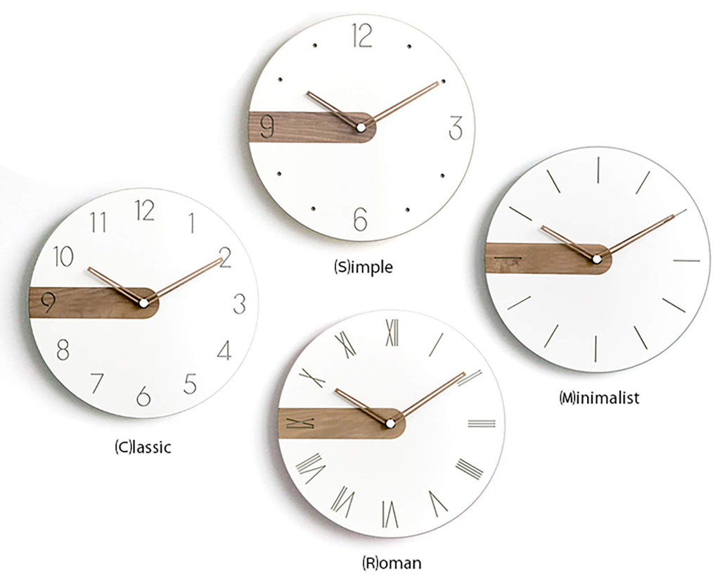 Minimalist Exposed Wood Silent Wall Clock (Numberless)