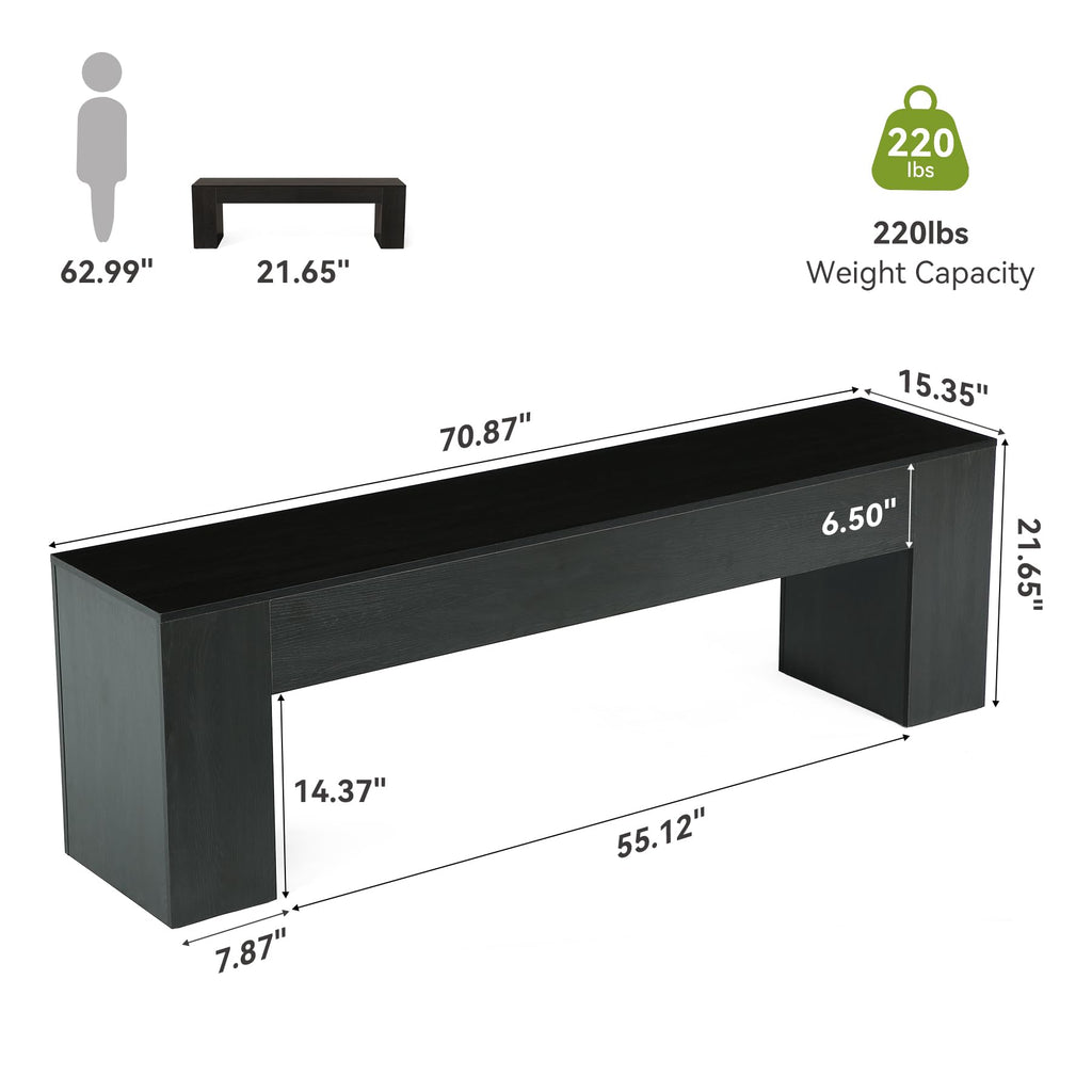 70.8" TV Stand, Wooden Entertainment Center, Low TV Console Table for TVs Up to 80", Modern Chic Entertainment Center
