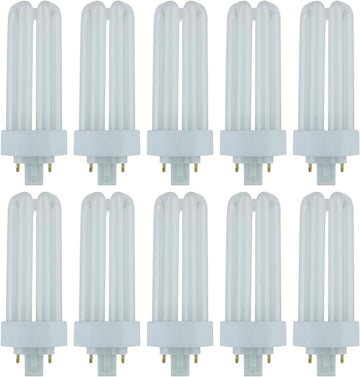 4 Pin GX24Q-3 Base Triple Tube Compact Fluorescent Lamp Plug-in U-Shaped Twin Tube CFL Light Bulb 6500K