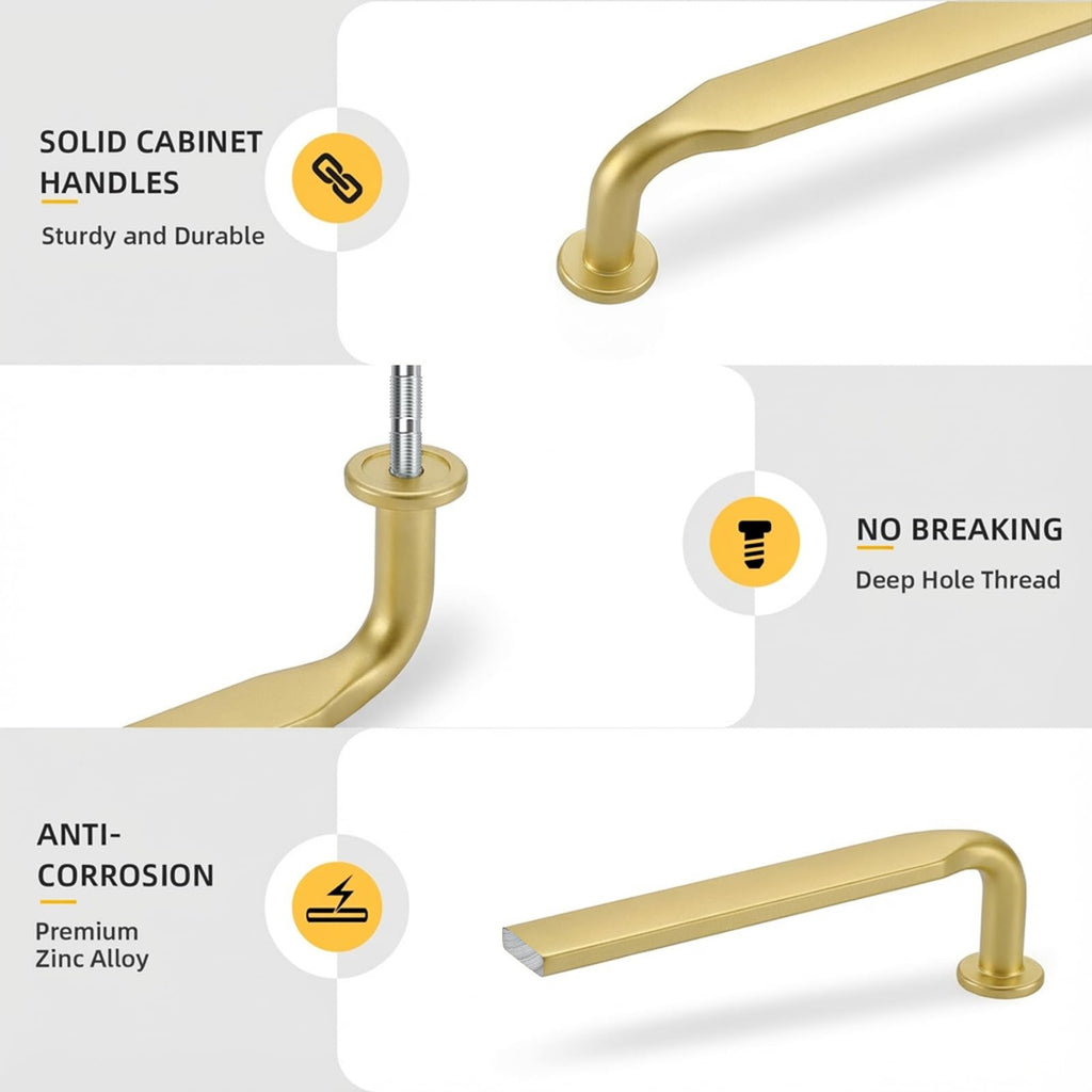 50 Pack 3 Inch Brushed Brass Cabinet Pulls Solid Cabinet Handle