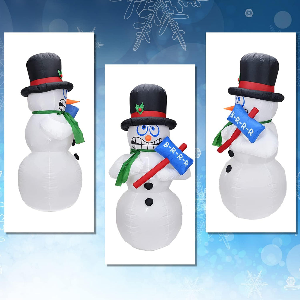 6FT Christmas Inflatables Shivering Snowman Inflatable Outdoor Indoor Decorations, Animated Shaking Snowman
