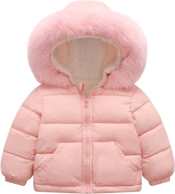Toddler Winter Coat Puffer Hood Jacket Fleece Outwear Parka Girls Boys