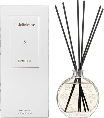 Santal Rosé Reed Diffuser, Scented Room Diffuser Set