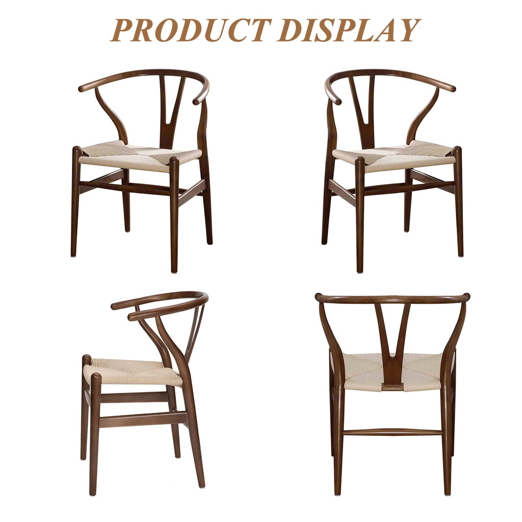 Y Wishbone Chair, Solid Ash Wood Dining Chair (Walnut)
