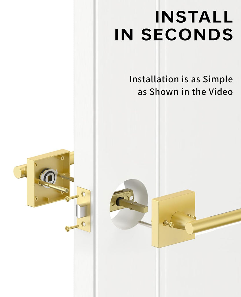8 Pack Brushed Gold Passage Interior Door Handles