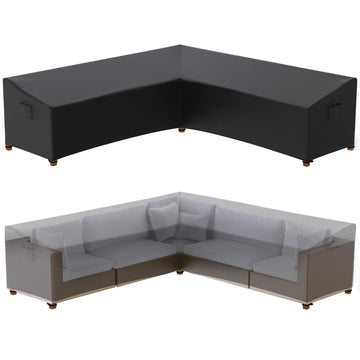 Patio Furniture Covers, Waterproof Outdoor V-Shaped Sectional Sofa Cover, Heavy Duty Lawn Outdoor Couch Covers, UV