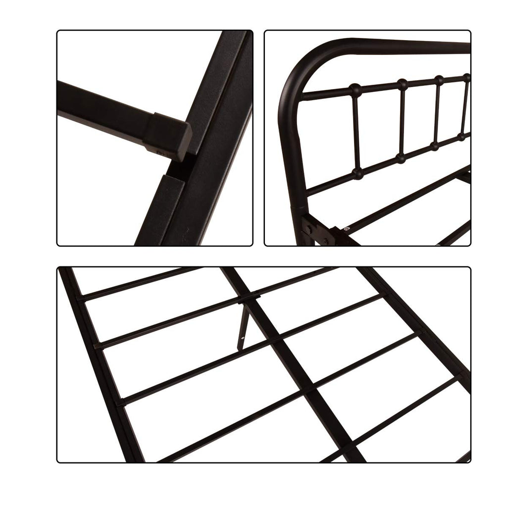 Metal Daybed Frame Twin Day Bed, Black Sanded Color
