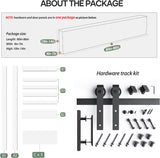 36x84 inch White Barn Door with 6.6FT Sliding Door Hardware Kit Included & Handle,Solid,MDF,PVC Surf