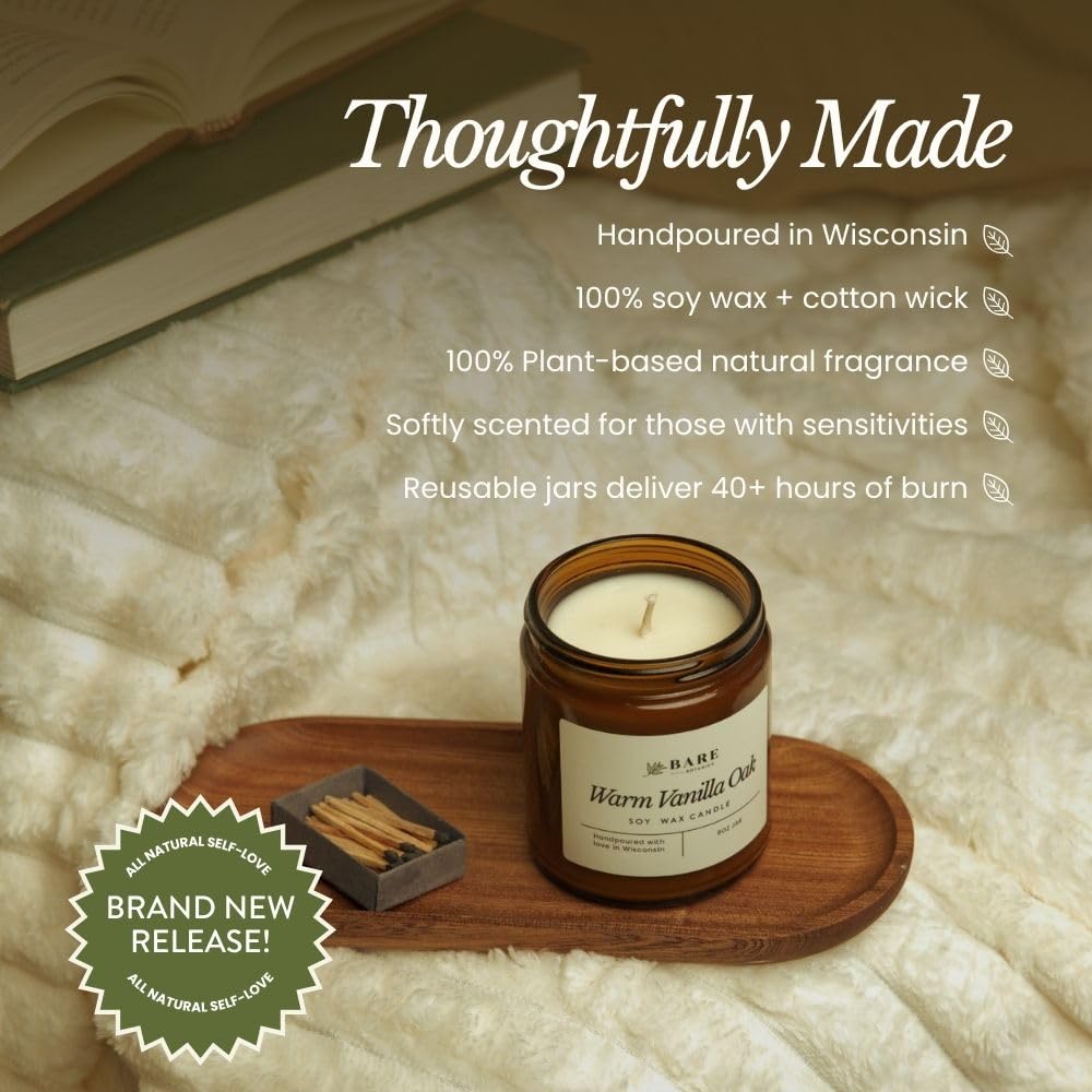 9oz Non Toxic Soy Candle Lavender Fields - 40+ Hour Burn