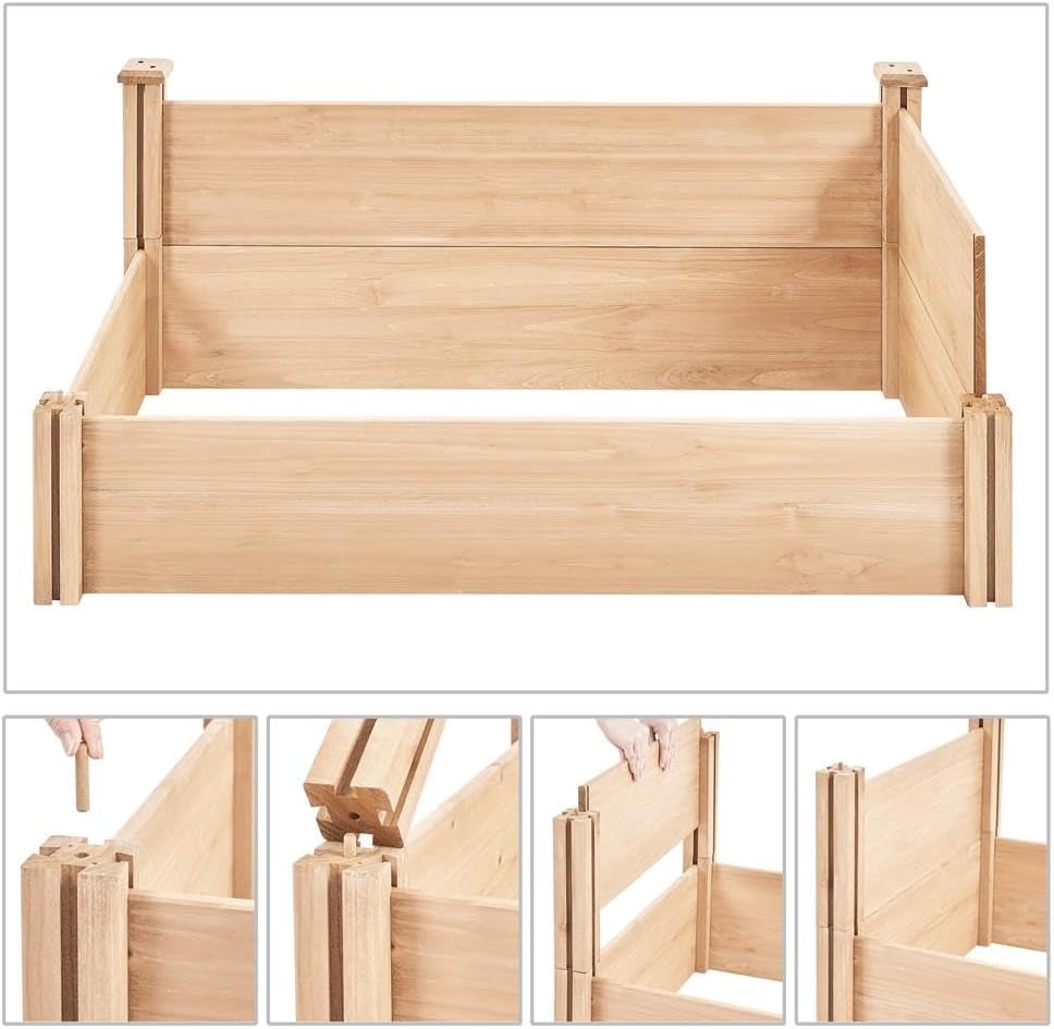 Wooden Raised Garden Bed Outdoor Planter Box, Wood | Made of fir wood, this raised planter provides simple setup