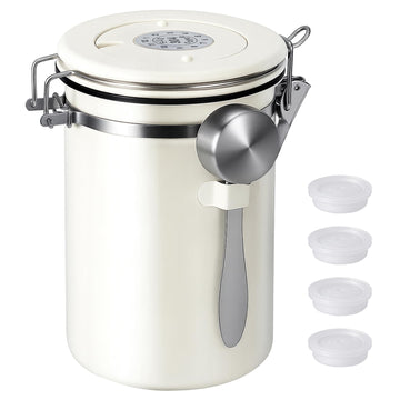 22OZ Airtight Stainless Steel Coffee Canister with Date Tracker