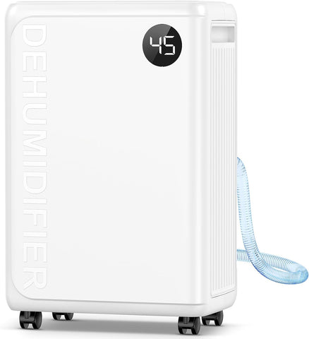 32 Pint Dehumidifier for Basement, 2500 sq.ft Dehumidifiers for Home with Drain Hose, 3 Modes, Auto Defrost, 24H Timer