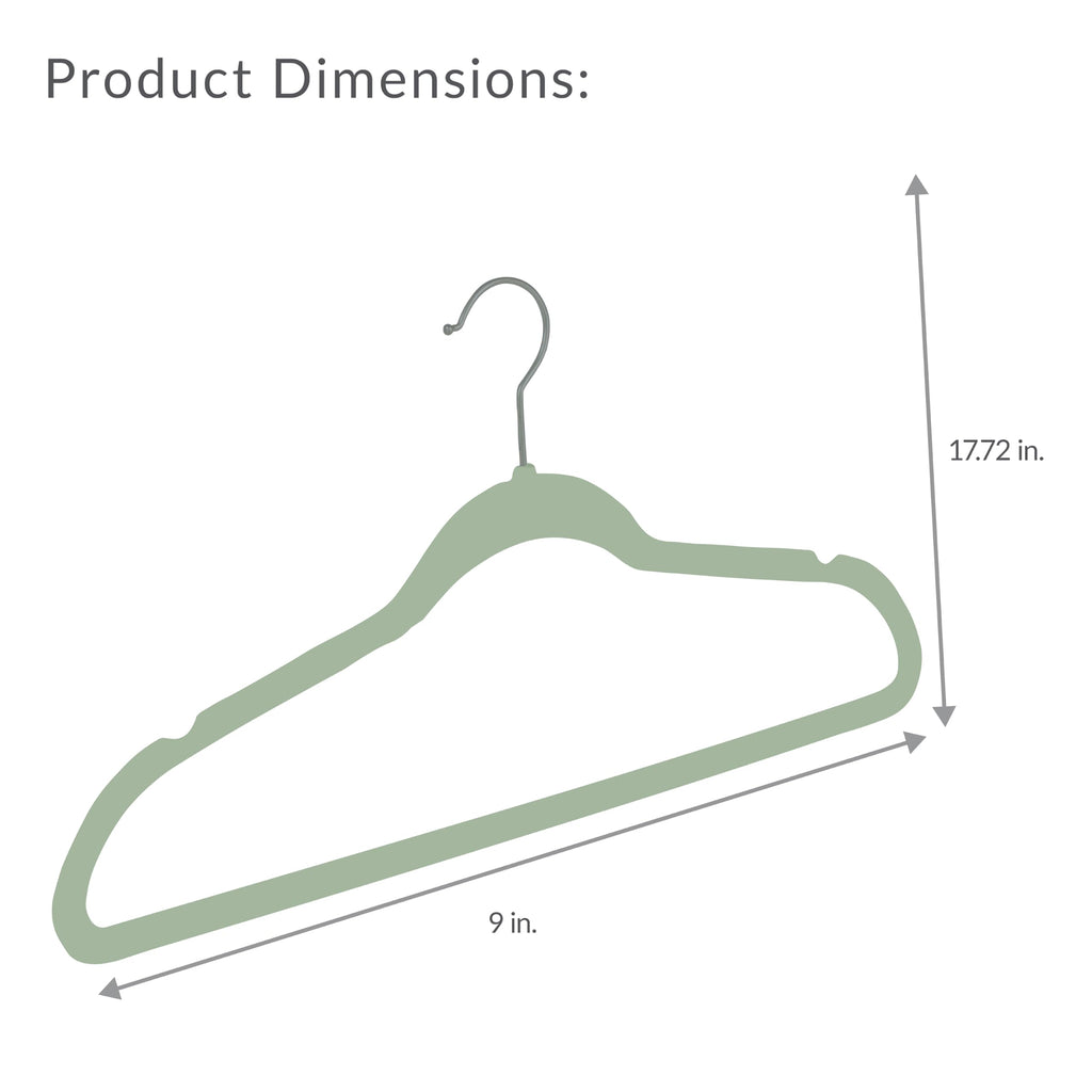 Slim Velvet Clothes Hangers | 100 Pack | Non-Slip | Shirts | Suit | Pants | Dresses | Garments | Closet Storage &