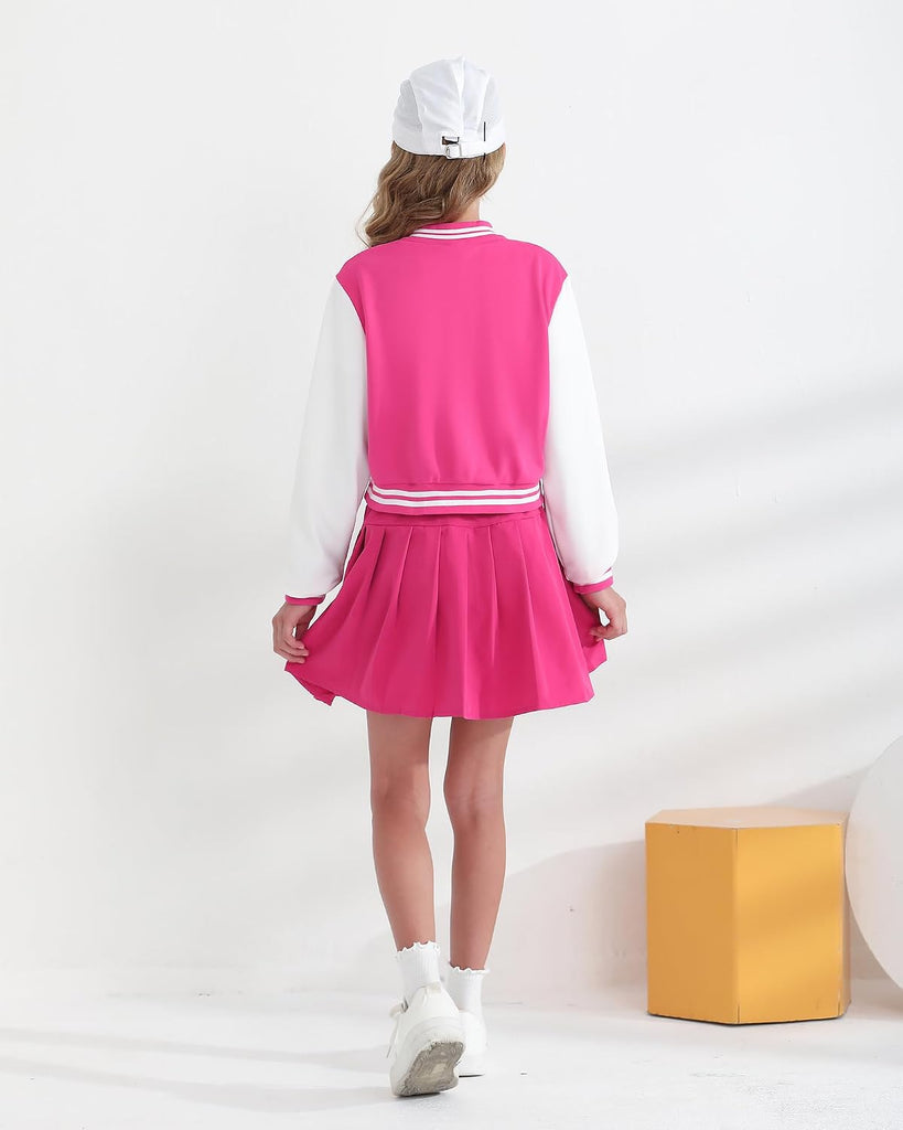 Girls Fall Winter Clothes 2 Piece Outfits Pleated Skirts Set