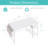 White Small Desk with Drawers - 40 Inch Computer Desk for Small Space Home Office