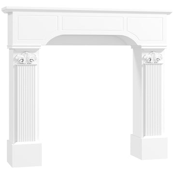 Baroque Fireplace Mantel Freestanding Ionic Leg 43.25"x42.75" White