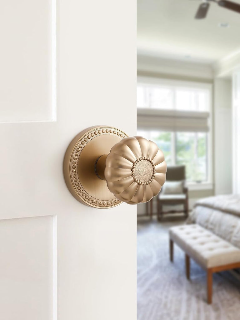 Door Knob Champagne Bronze Passage Interior 1 Pack