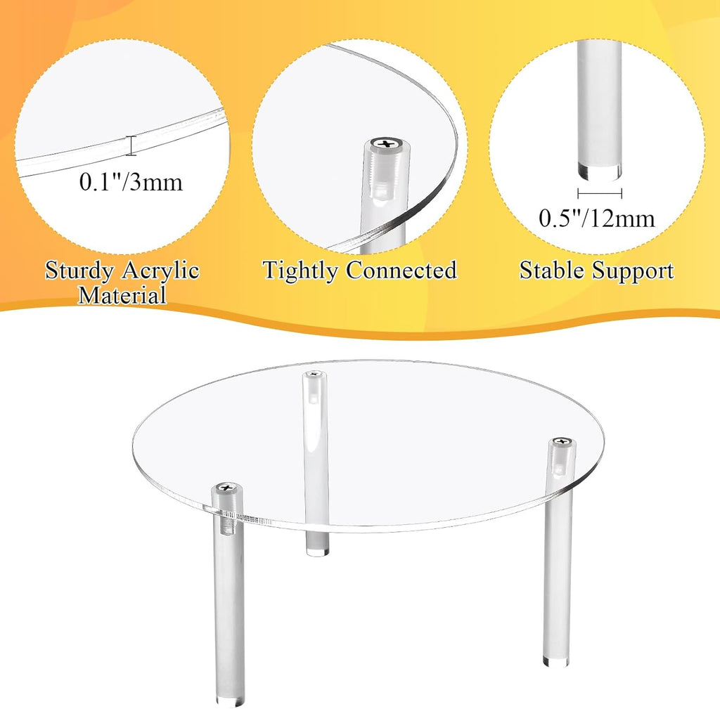 Drink Dispenser Stand, 7.9" Acrylic Water Dispenser And Beverage Dispenser Stand, Clear Acrylic Stands, Pitcher - Set of 4