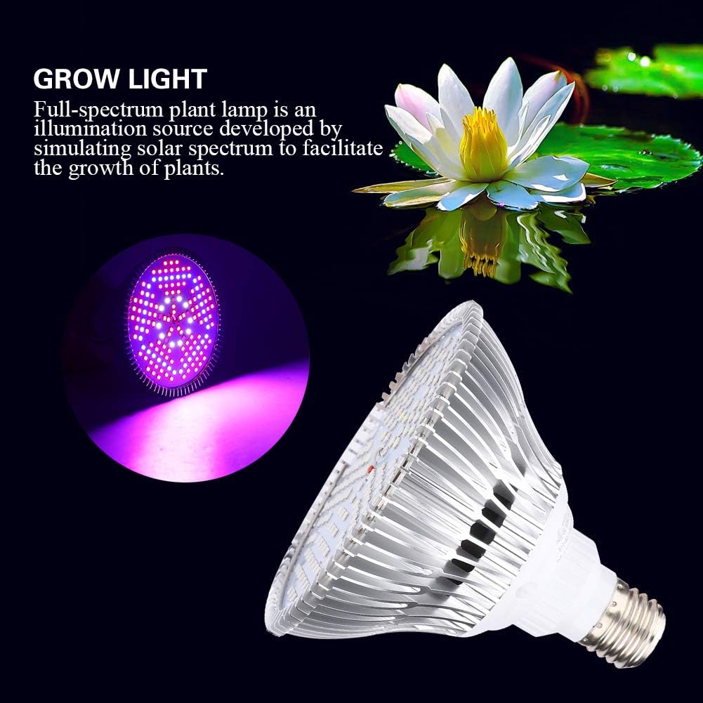 100W E27 Plant Grow Light, Full Spectrum Bulb for Greenhouse